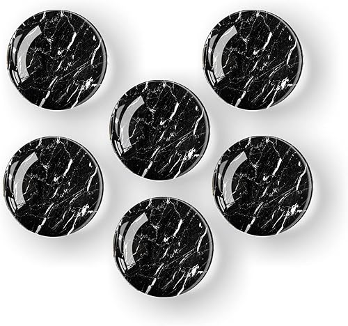 6 imanes para nevera, imanes decorativos, patrón de textura de mármol negro, pizarra magnética de oficina, imán de gabinete, imán de lavavajillas, disponible en Yaxa Peru