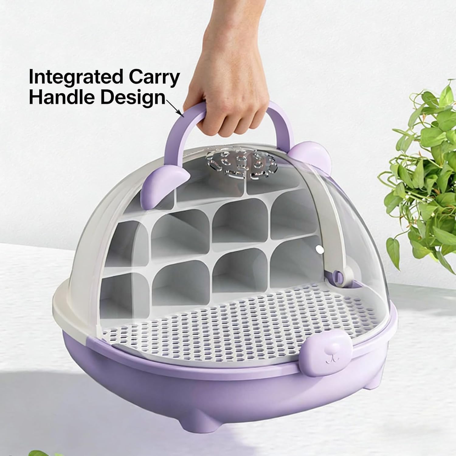 Caja de Crecimiento de Gusanos de Seda, cápsula Espacial para la cría de Gusanos de Seda, Jaula de hábitat Animal, Tanque de Reptiles, Caja de alimentación Transparente portátil con asa (Amarillo)