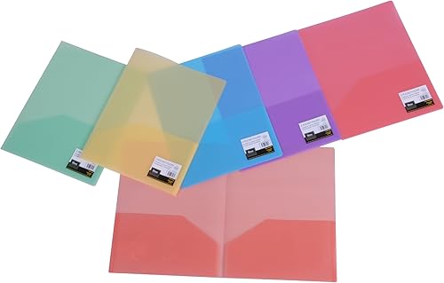 Filexec Carpeta ligera de dos bolsillos, varios colores (50043-3120), paquete de 12