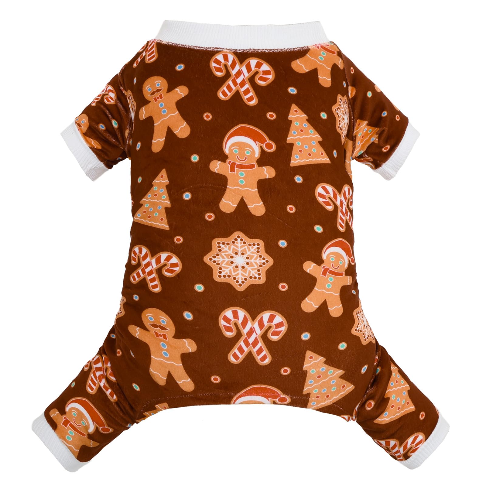 CuteBone Small Dogs Outfit Soft Puppy Onesies Pjs Christmas Dog Pajamas Pet Coat Cat Apparel Comfy Doggie Jumpsuit Bodysuit for All Seasons P356M