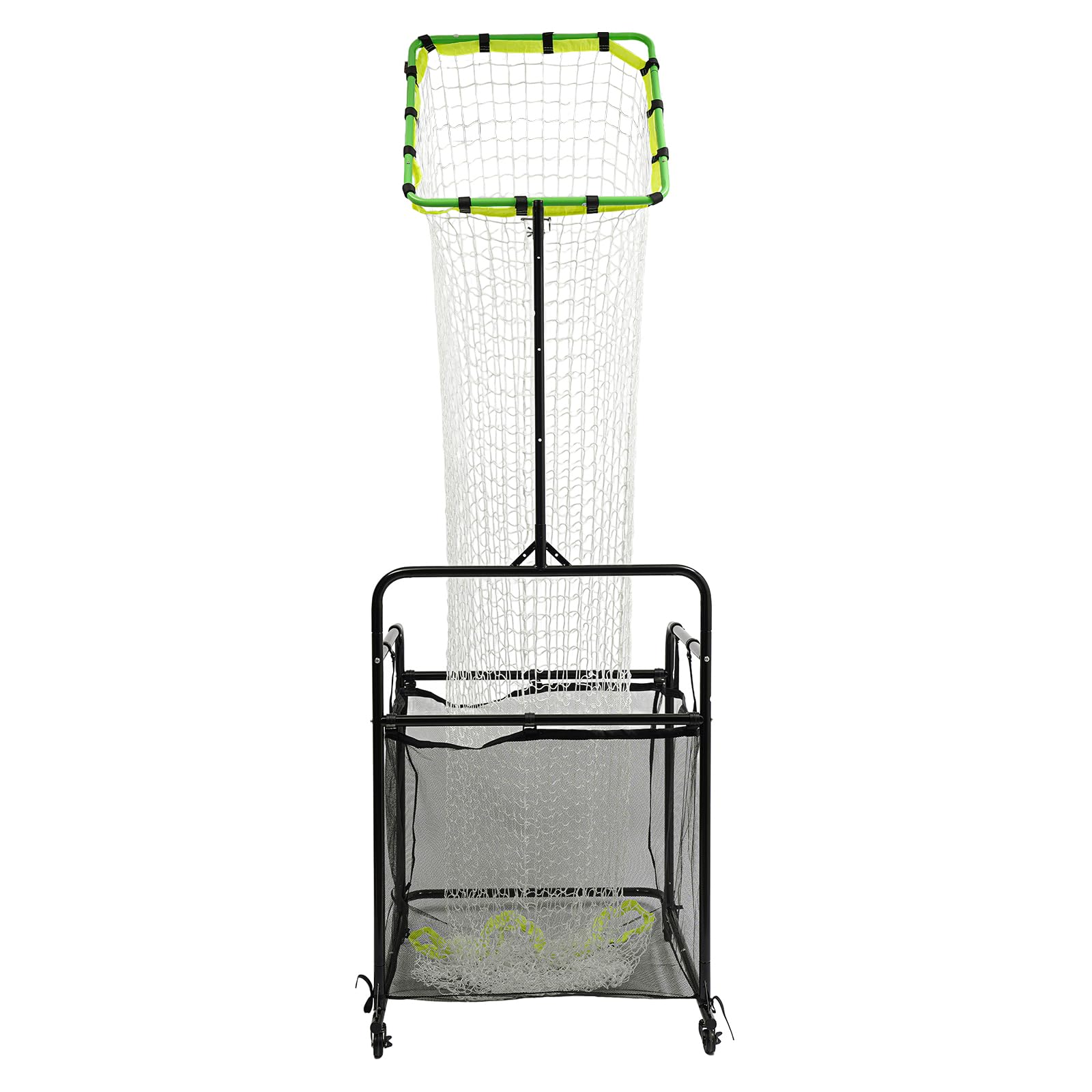 Volleyball Setter Training Equipment Volleyball Setting Trainer Setter Net with 2 Target Hoop, Angle and Height Adjustable, w/Ball Collection Bag