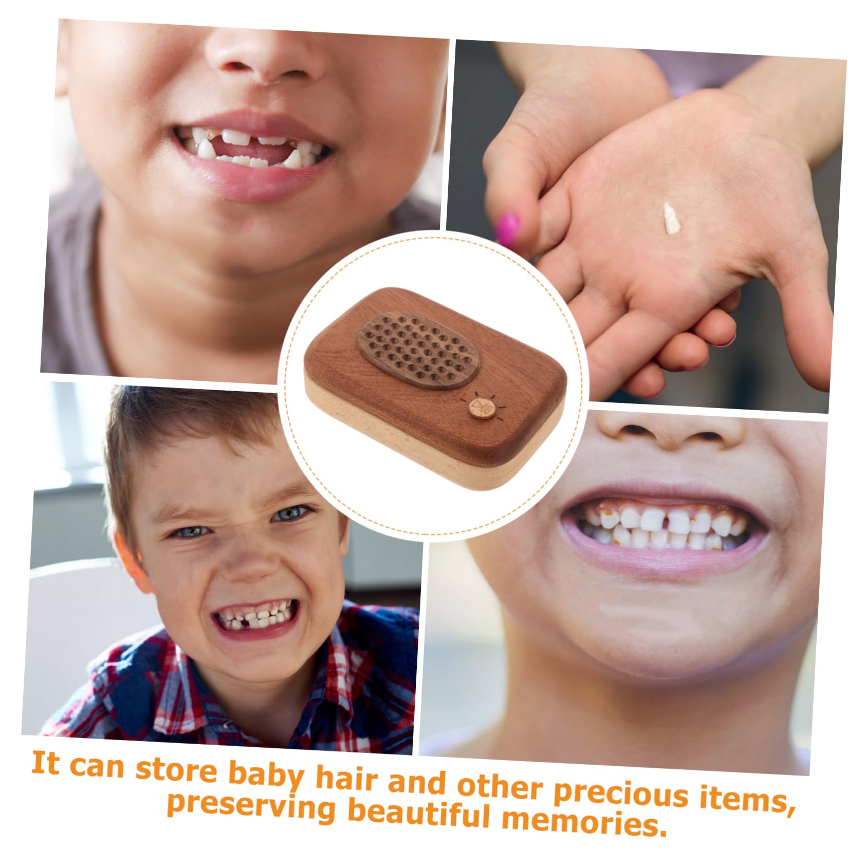 HAPINARY Baby Tooth Savers for Boys and Girls Wooden Baby Teeth Holder Box Children Tooth Container Lock