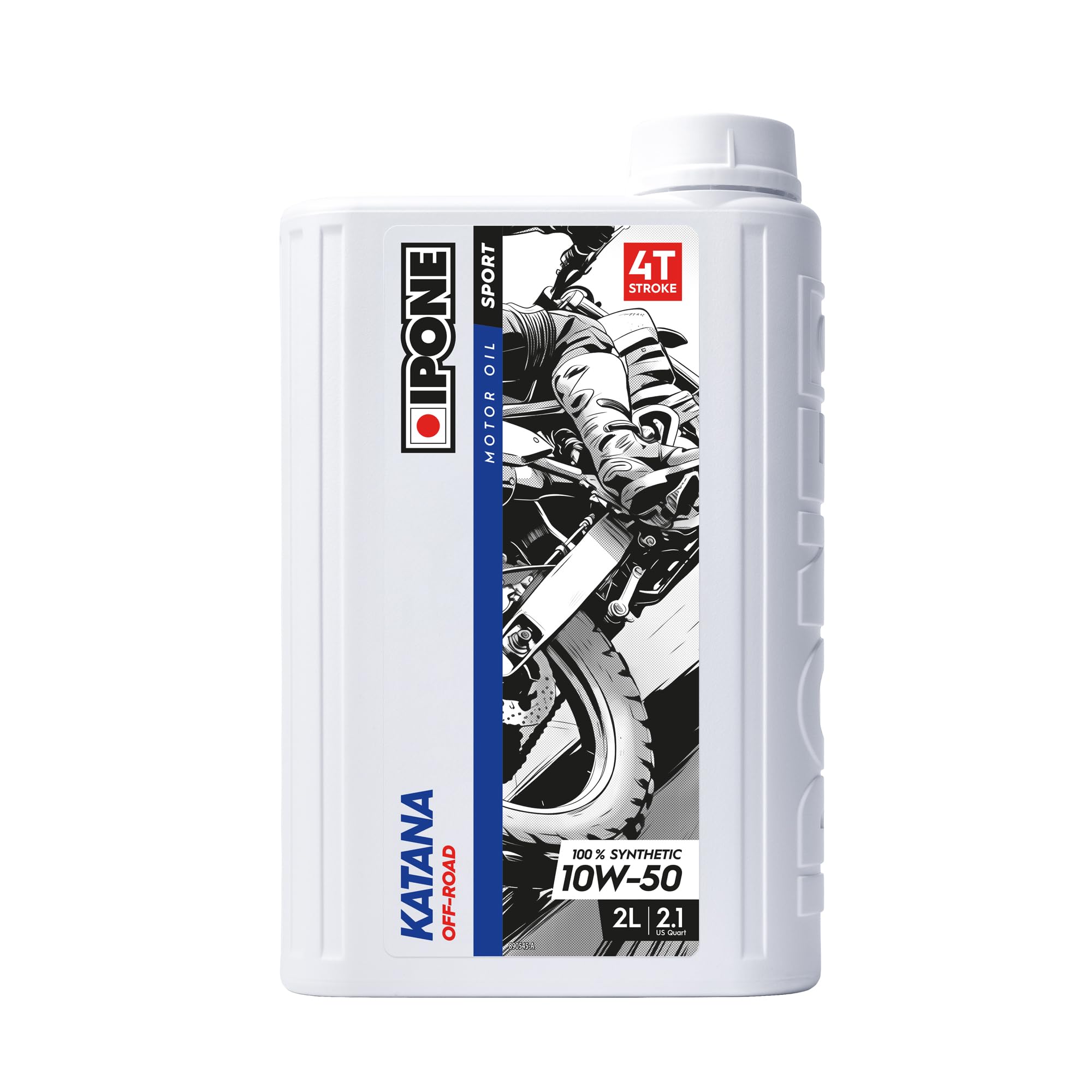 IPONE – Huile Moteur Moto 4 Temps 10W50 Katana Off-Road – Bidon 2 Litres - 100% Synthétique - Tout-terrain - Gamme Sport - Très hautes performances - Passages de vitesses souples et rapides