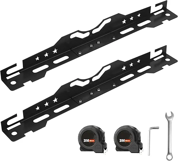 mocsenber Wheel Alignment Tool with 2 Measuring Tapes, Automotive Tools Matte Black Toe Alignment Plates for Home Use, Camber Alignment Plates, Car Alignment Tool Kit, Front End Alignment Tool