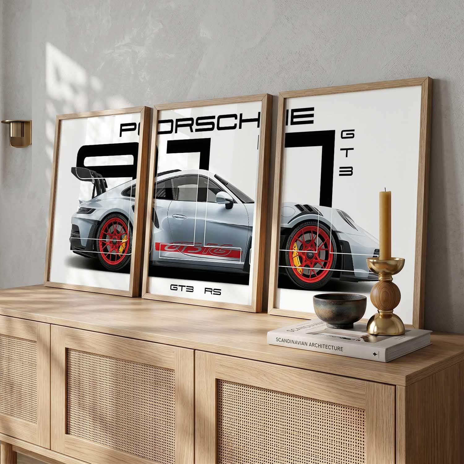 Porsche Car Posters - Set of 3 Framed Wall Art -7 Porsche Car Posters - Set of 3 Framed Wall Art -7
