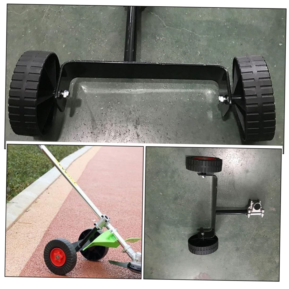 Ruedas de Soporte para Cortacésped Portátiles de Hierro 2 Piezas | Estabilidad Operativa, Accesorio para Desbrozadora Eléctrica Gas, Recambio para Jardinería