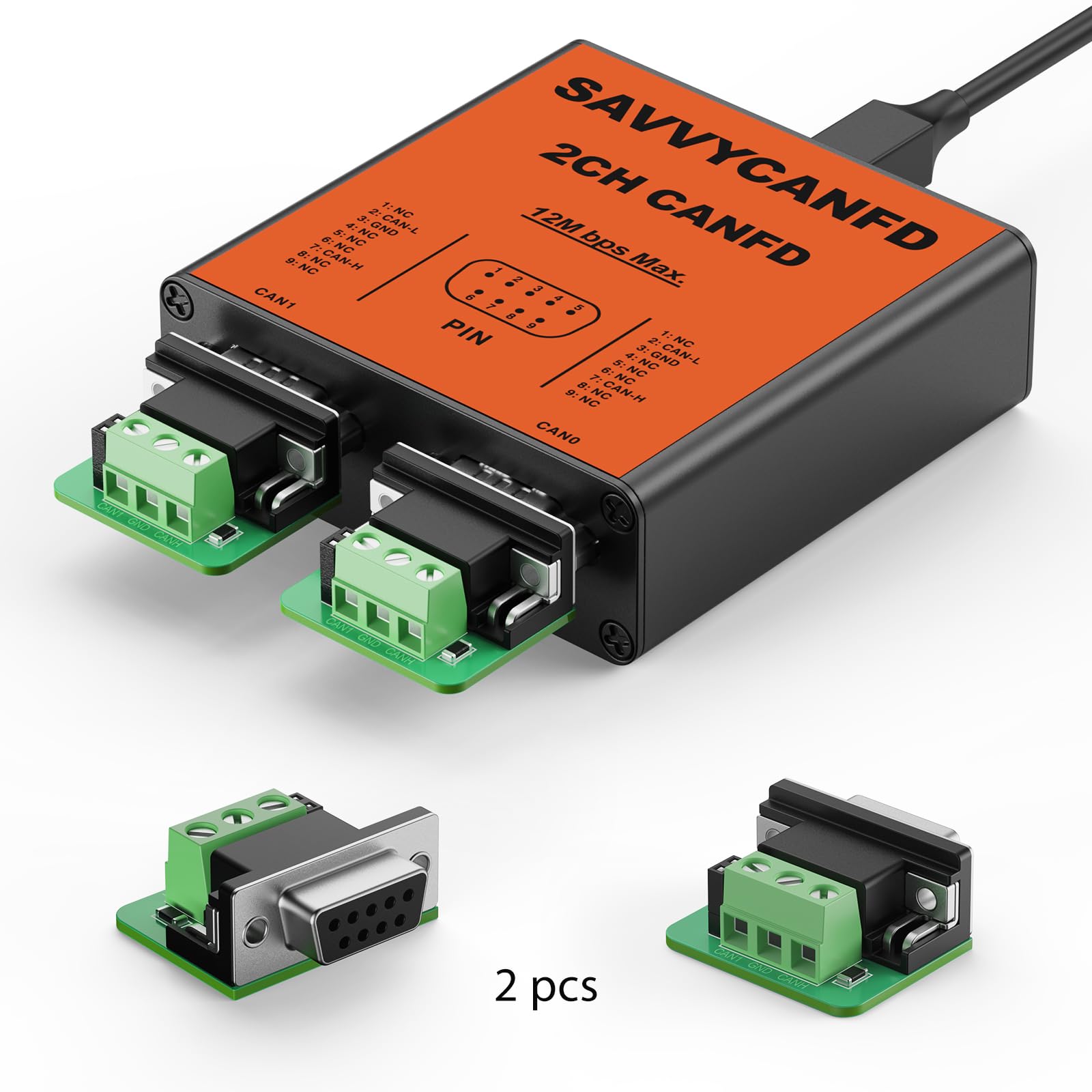 Convertidor USB a doble canal CAN FD SavvyCAN-FD-X2 CAN velocidad de hasta 12 m máximo aislado contra USB 2.5KV, CE, FCC