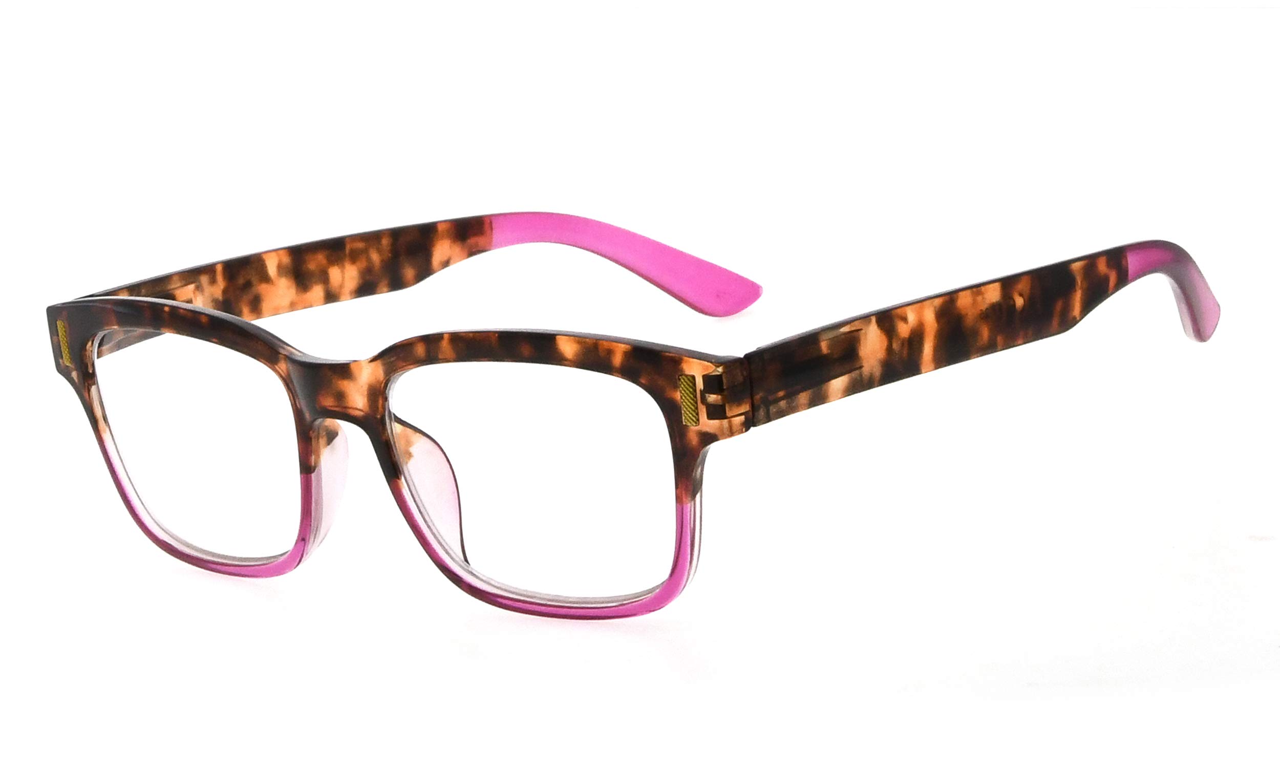 Reducblu Stylish Two Tone Reading Glasses for Women - Tortoise Purple Frame +0.50