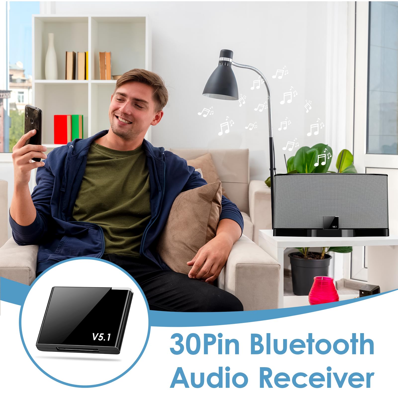 Récepteur Bluetooth 5.1 30 Broches Adaptateur Voiture Bose Sound Dock