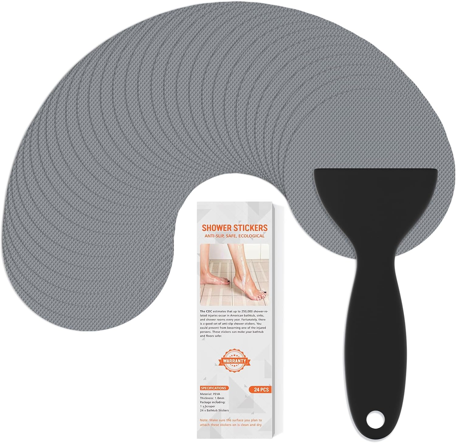 Non Slip Bathtub Stickers, 24 PCS Shower Stickers for