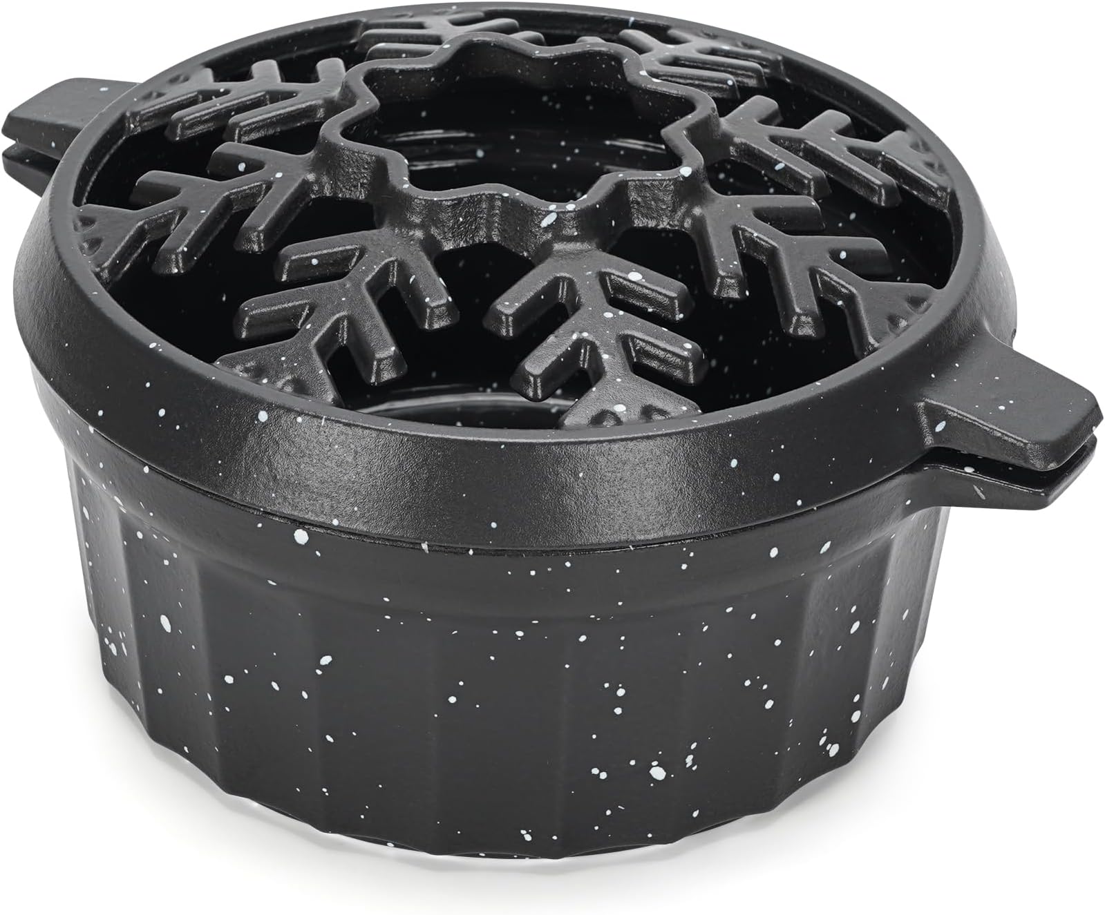 WILLOW WEAVE Cast Iron Wood Stove Steamer 2.5 Quart with Large Opening Top - Flake Grey