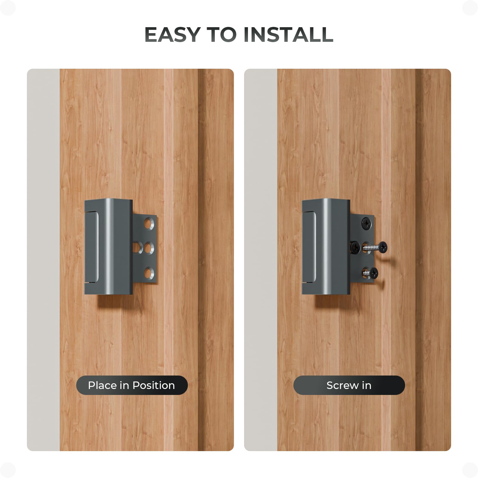 Serratura di rinforzo per porta di sicurezza domestica (alluminio-grigio-2 pezzi)