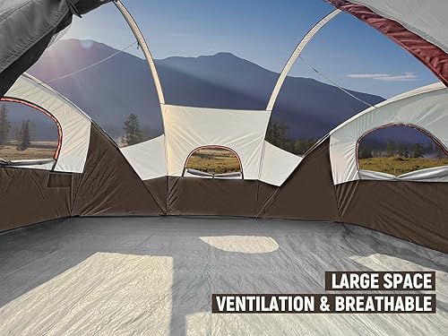 Miniatura 5 de HIKERGARDEN - Tienda de campaña para 10 personas, tienda familiar portátil fácil de instalar para campamento, tienda de campaña de tela resistente