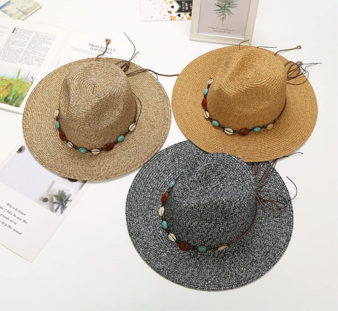 Casquette Visiere Femme, Summer Chapeau De Soleil Dames Jazz Fête Filles Plage D'été Vacances Pliable Pliable, Chapeau de Plage