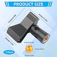 Vista 3 de 2 clips de micrófono para soportes y soportes de clip de micrófono ajustables con 2 tornillos macho de 5/8 pulgadas a 3/8 pulgadas hembra
