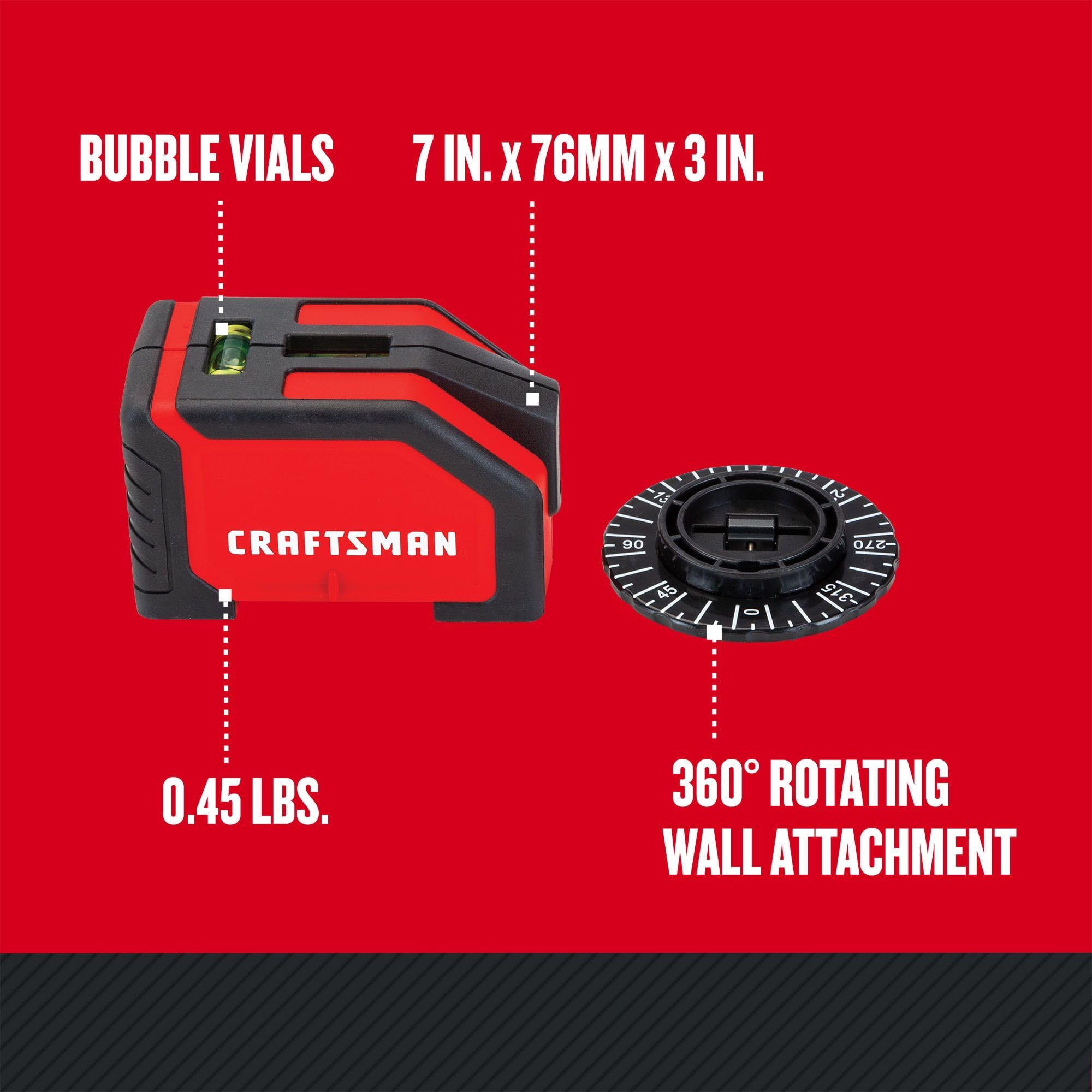 CRAFTSMAN 15' Wall Mount Laser Level - Buy Now -3
