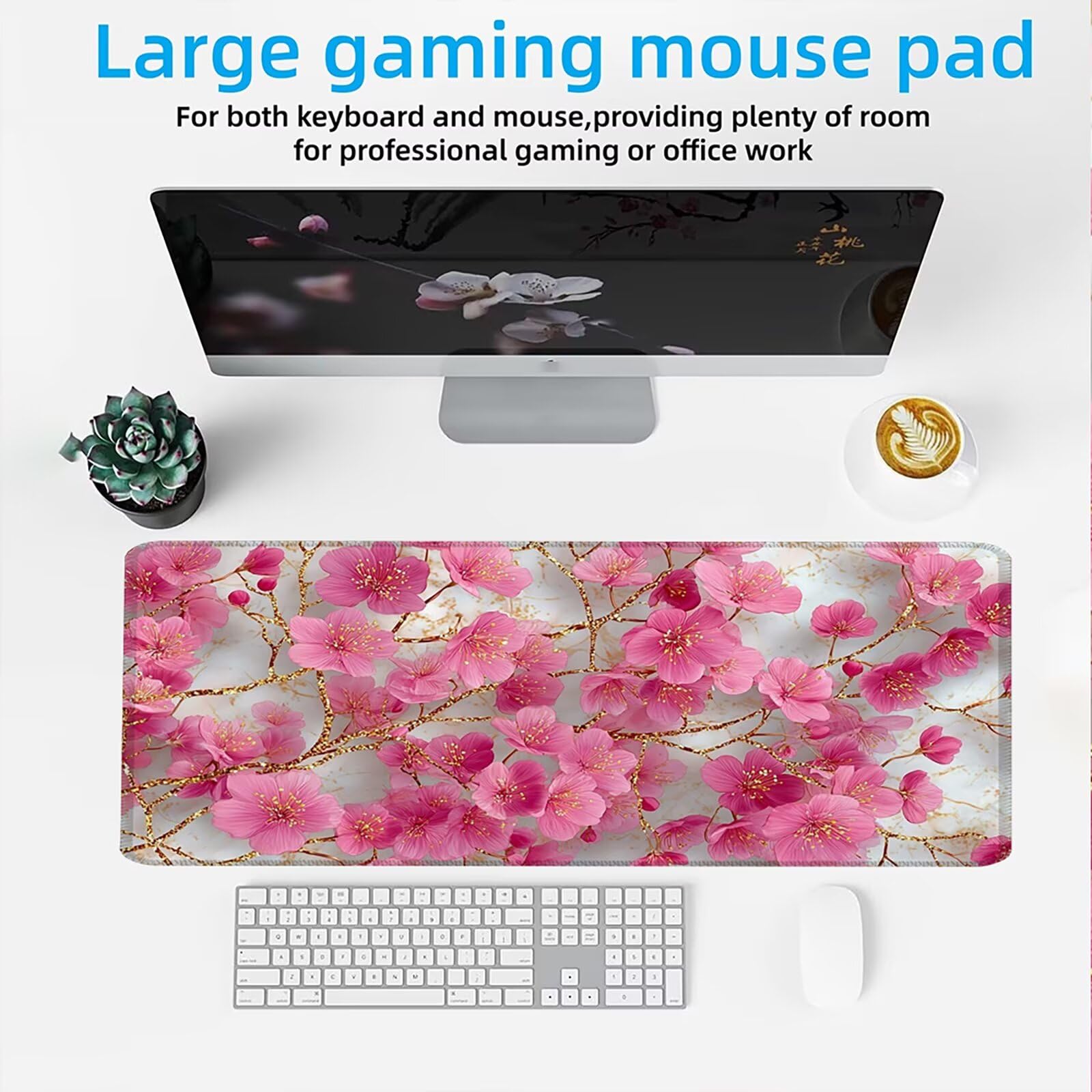 Podkładka pod mysz XXL 1500 x 800 mm mata biurkowa, duża, wielofunkcyjna i przedłużona mata na biurko, ochrona na biurko z podstawą antypoślizgową, do wszystkich rodzajów myszy do gier domowych