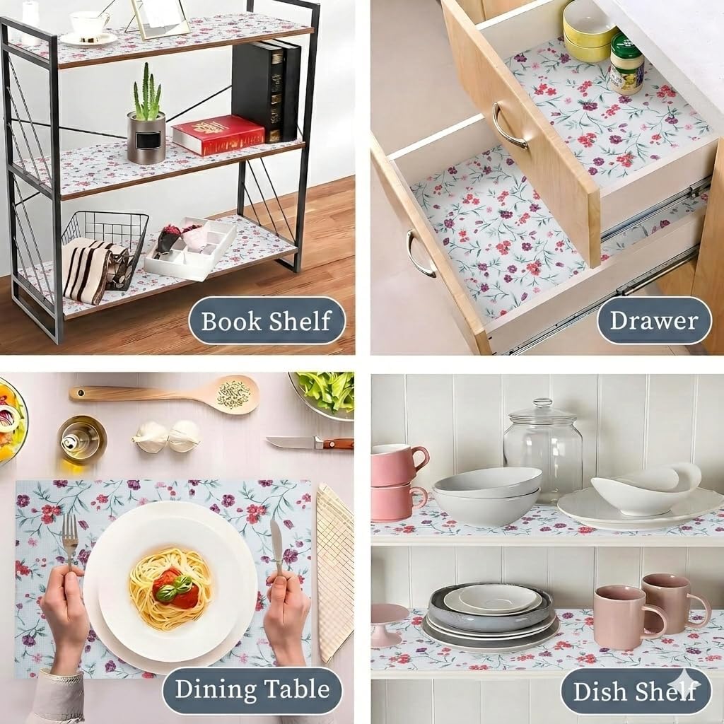 10 Metre Non-Slip Drawer Liner Clear Waterproof Shelf Liner Roll Oil-Resistant Mat for Cabinets & Kitchen Storage
