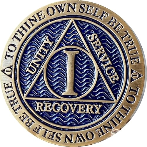 1 año AA Medallion Reflex antiguo y chip de bronce de color azul