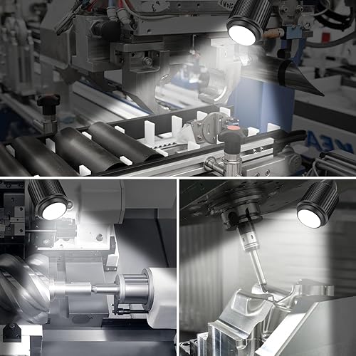 Miniatura 7 de Luz de trabajo magnética de 7 W, lámparas de escritorio magnéticas con fucos ajustables y cuello de cisne flexible, luz para máquina de coser, luces