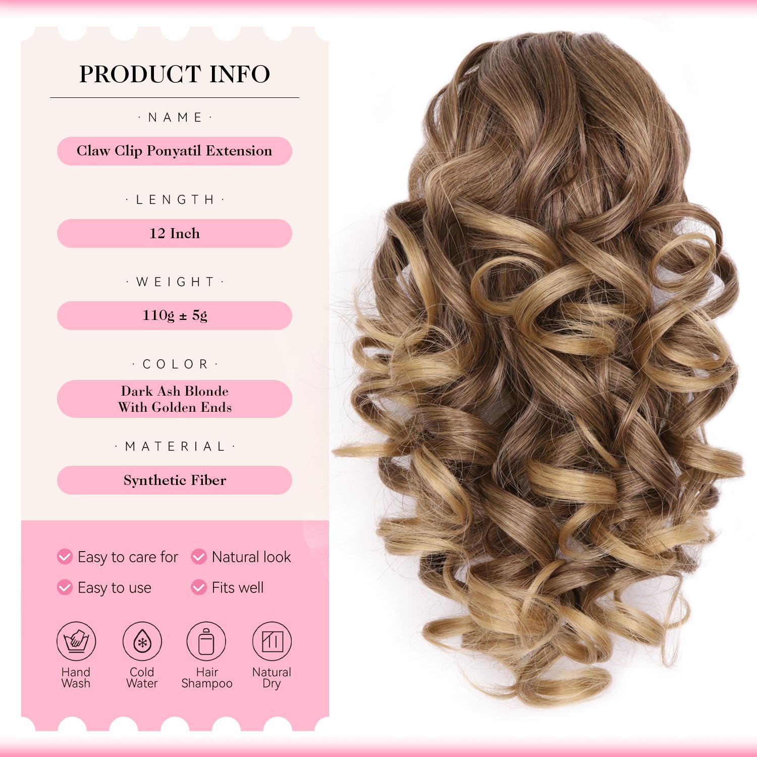 12 Inch Short Ponytail Extension, Clip in Ponytail Hair Extensions - Image 2