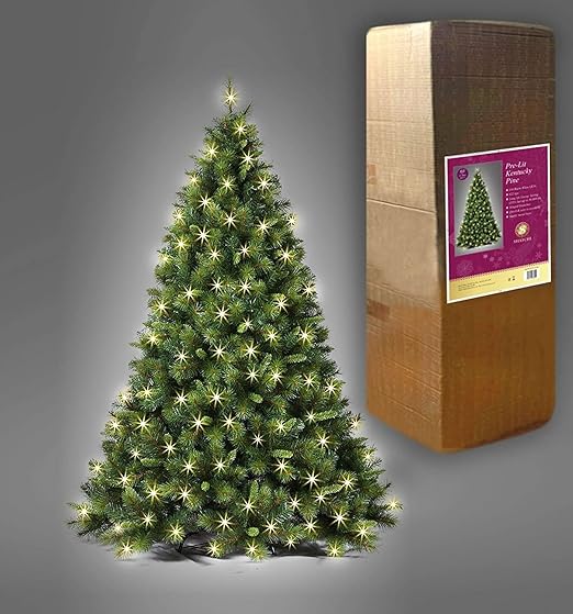 SHATCHI 4Ft8Ft PreLit Kentucky Pine Luxurious Artificial Green