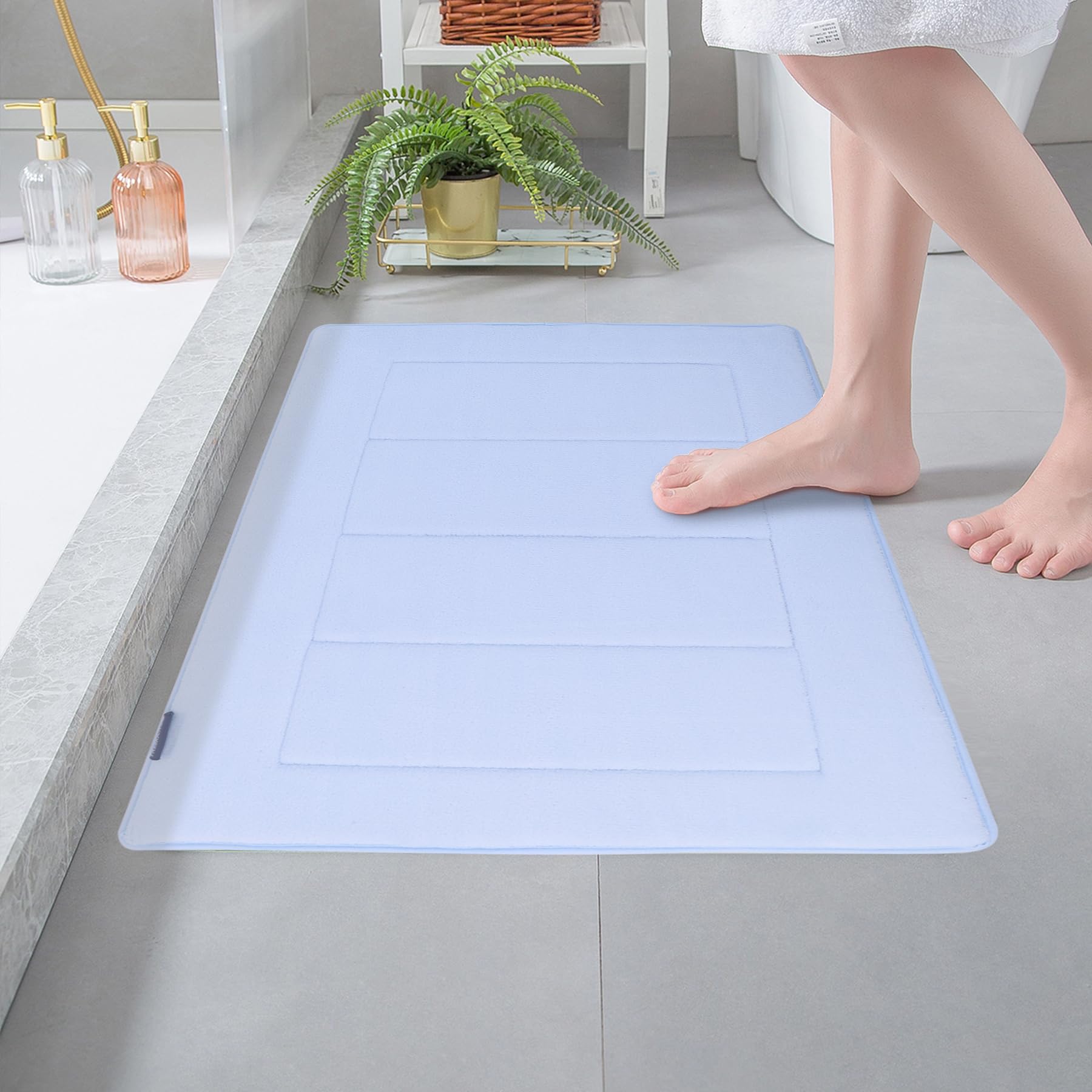 FABBRICA Home Bathroom Rugs, High Density Memory Foam Bath Mat, Absorbency & Non-Slip, Easy Care, Machine Washable Bath Mats for Bathroom, Shower&Tub,