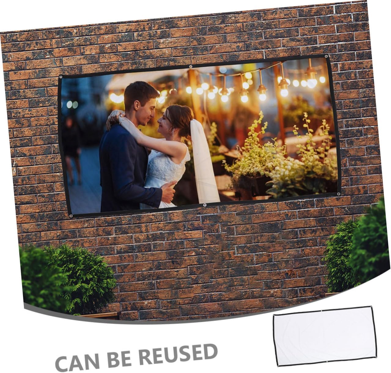 Portable 100 Inch Polyester Projector Screen for Outdoor Movie Use image 3