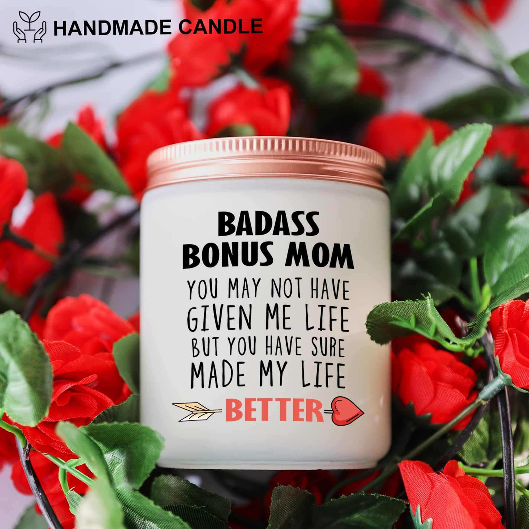 Bonus Mom Gifts- Mother in Law, Stepmom irthday Christmas Mothers Day Gifts- Funny Best Candle Gift Ideas for Adopted Mom from Daughter Son