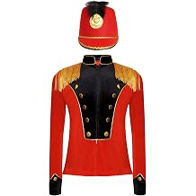 Choomomo Kids Girls Circus Ringmaster Outfit Honor Guard Drum Major Majorette Uniform Jacket and Hat