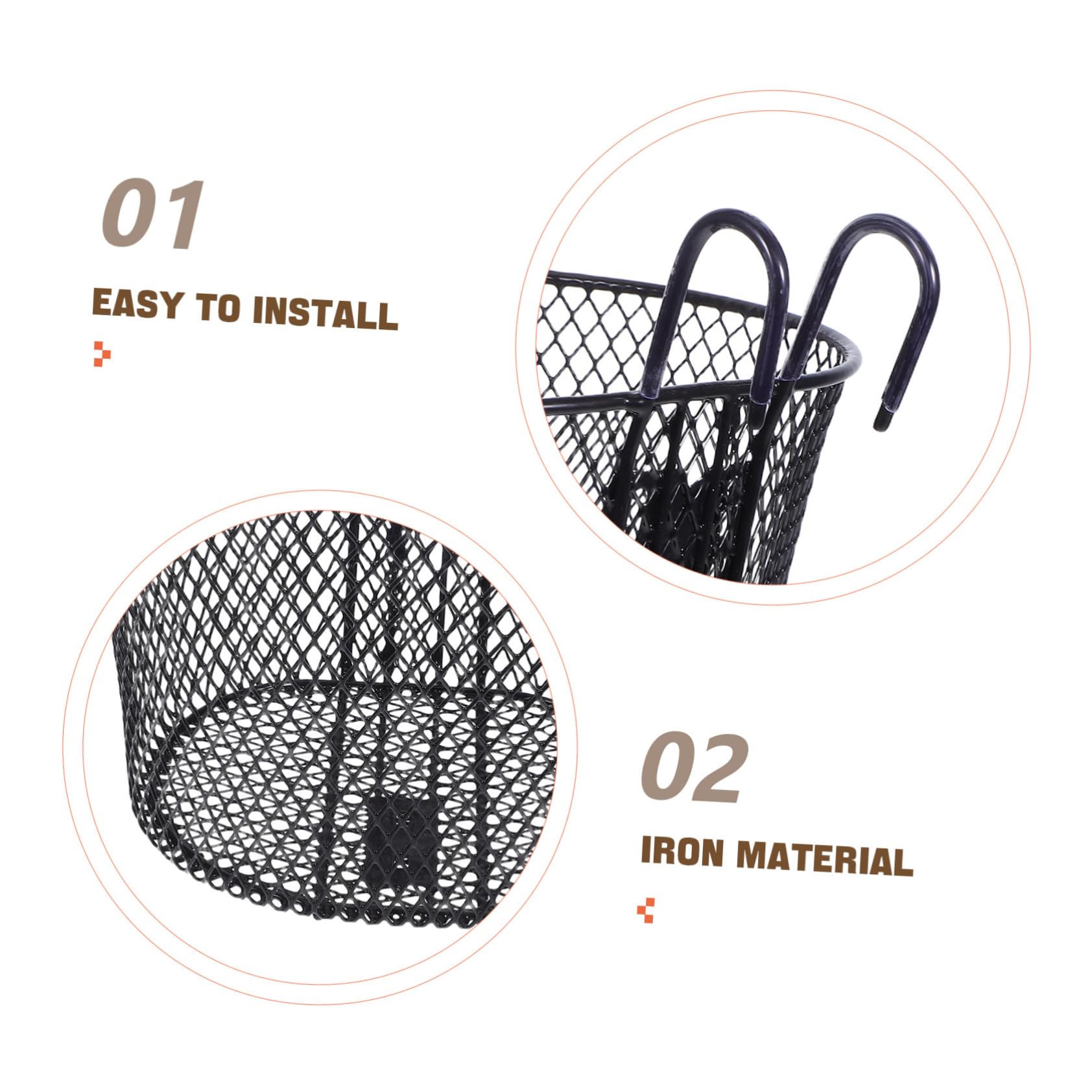 GALPADA Cesta Metálica para Bicicleta Eléctrica y Patinete Infantil, Accesorio Ligero de Hierro Diseño de Gancho para Uso Práctico y Seguro
