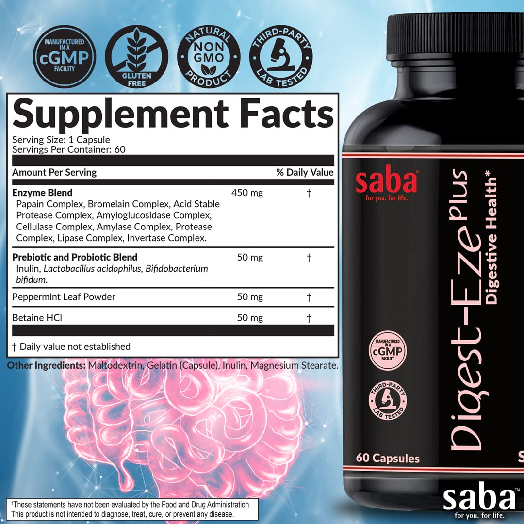 Amazon.com: Saba Digestive-EZE Plus–Broad Spectrum Plant-Sourced