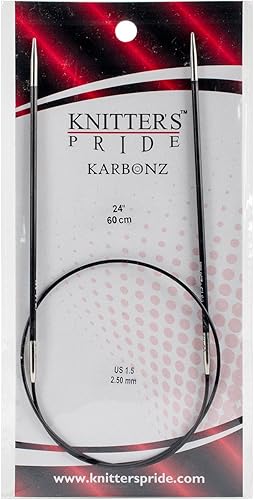 Knitter's Pride KP110213 Agujas circulares fijas Karbonz de 1.5/0.098 in, 24"