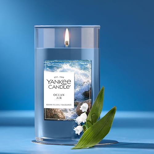 Miniatura 4 de Yankee Candle - Vela en pilar, mediana, Ocean Air Signature, 404 g (14.25 onzas)