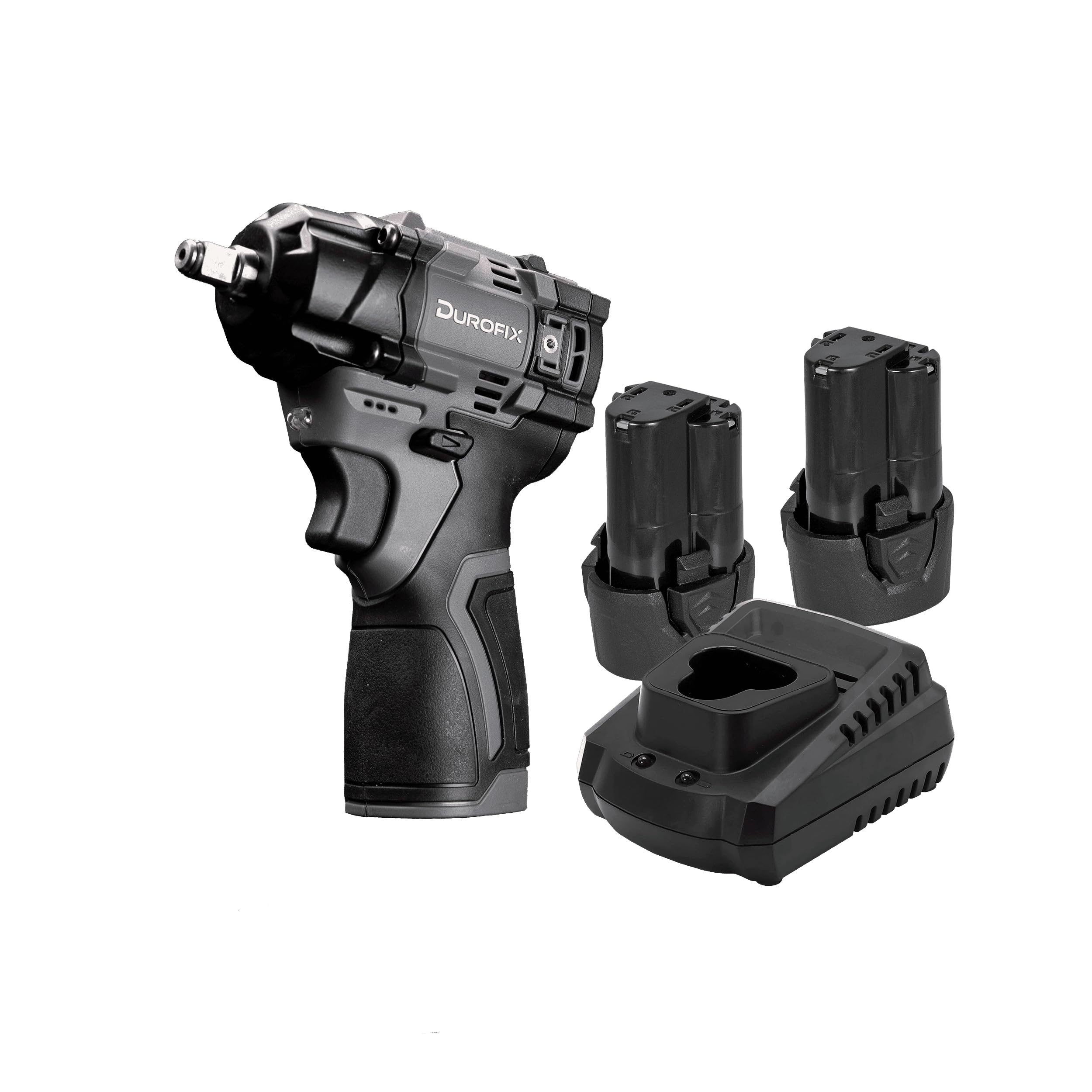 Durofix G12 Sub Compact Impact Wrench 3/8" Square, Brushless Cordless 190Nm Max Torque, 3300RPM, Tool Kit with 2X 2.5Ah Batteries and Charger | RI12186-3P2X