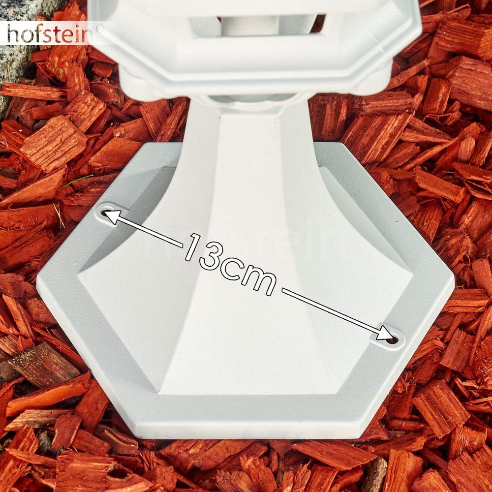 Lampa zewnętrzna Lentua, podstawa w stylu antycznym, odlew aluminiowy w kolorze białym z tarczami z tworzywa sztucznego, oświetlenie ścieżki 50cm, E27, IP44, bez żarówek