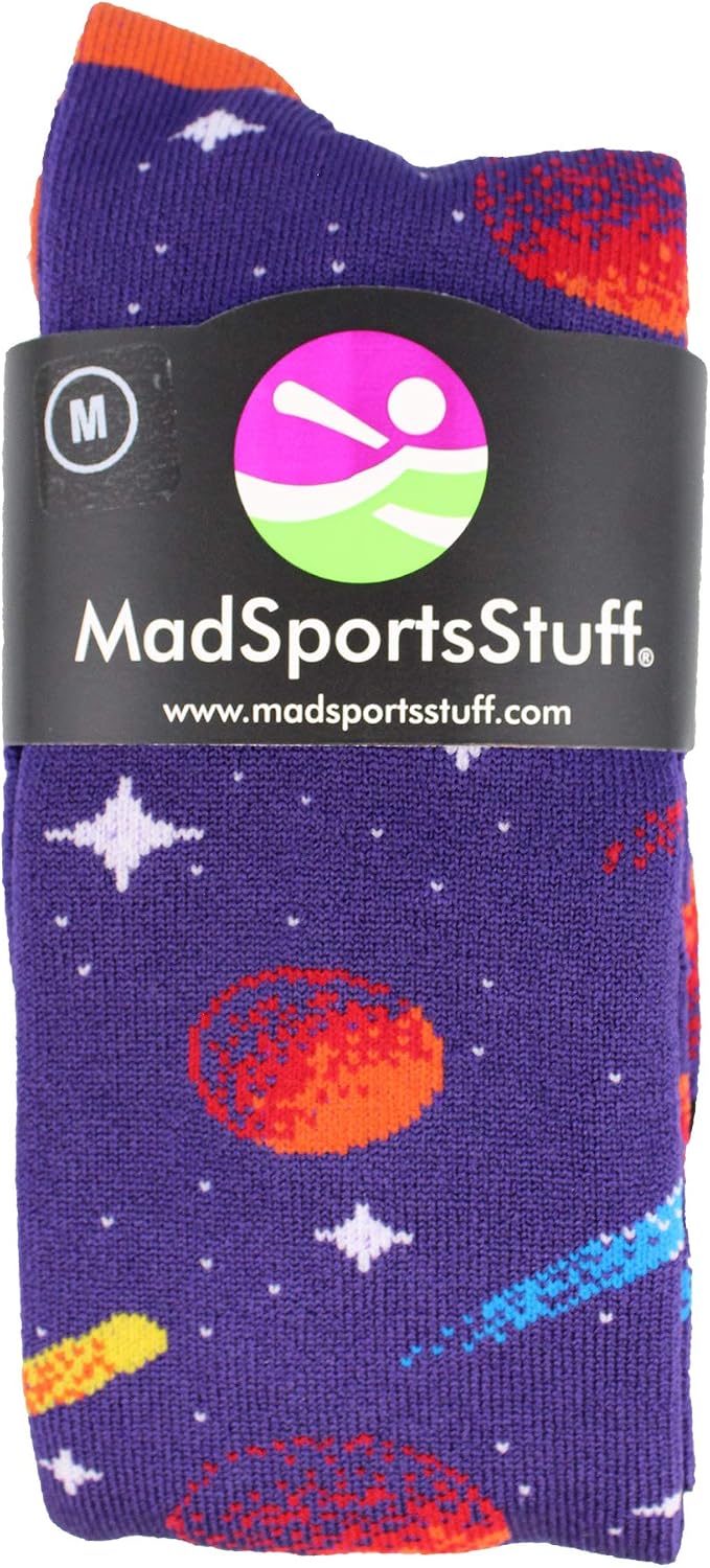 MadSportsStuff Outer Space Galaxy Socks Athletic Over the Calf Length