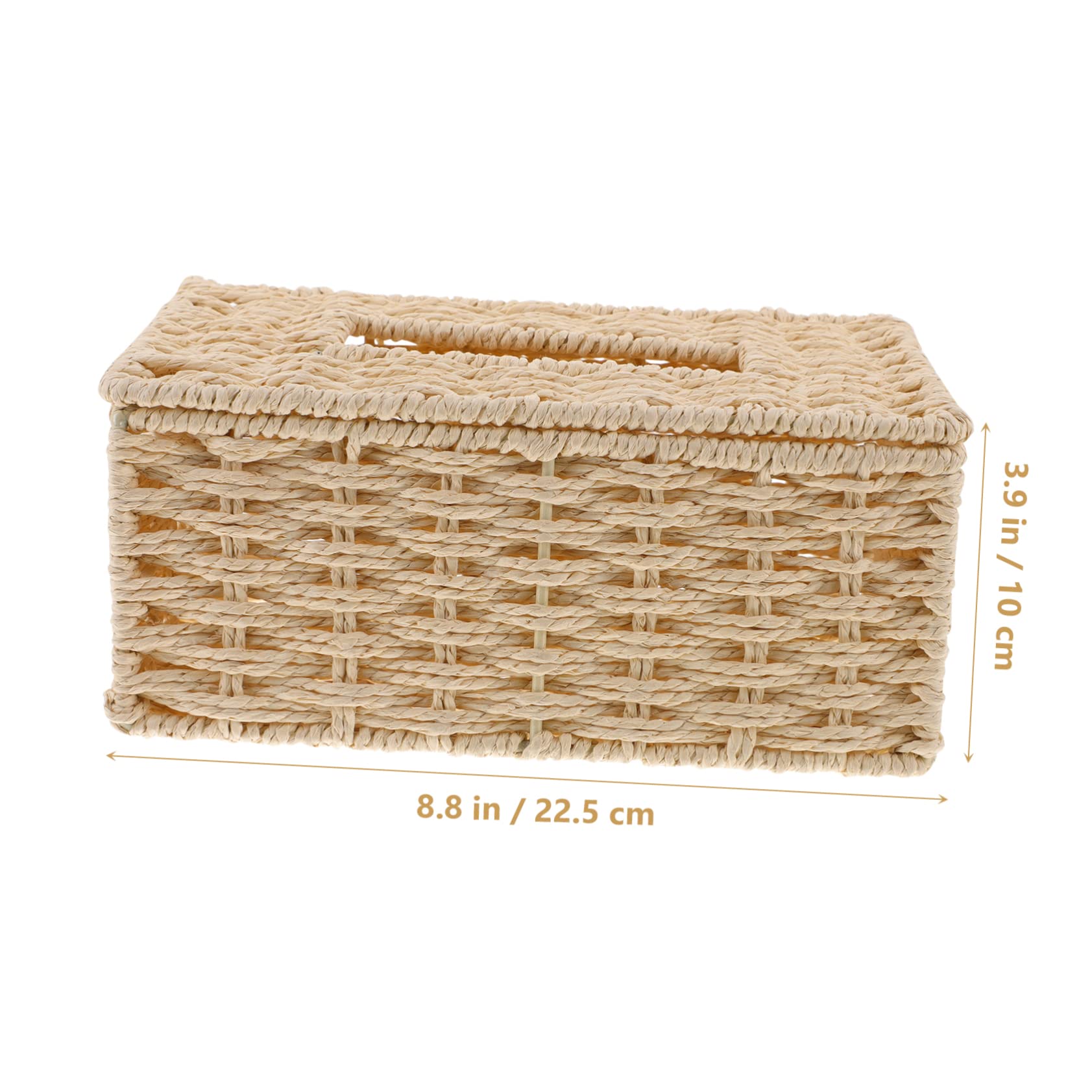 Unomor Rattan Paper Towel Basket Decorative Storage Box Paper Rope Tissue Box Holder for Home Hotel Café