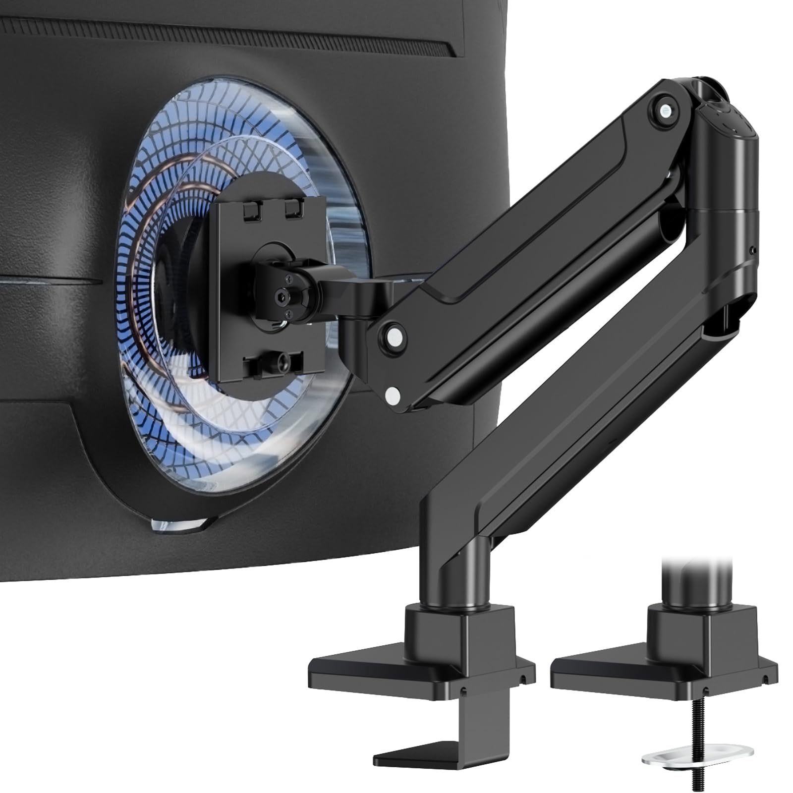 PUTORSEN 17-49 Pouces Support d'écran, Max 20 KG, Aluminium, VESA 75x75/100x100 mm, Gaz Spring
