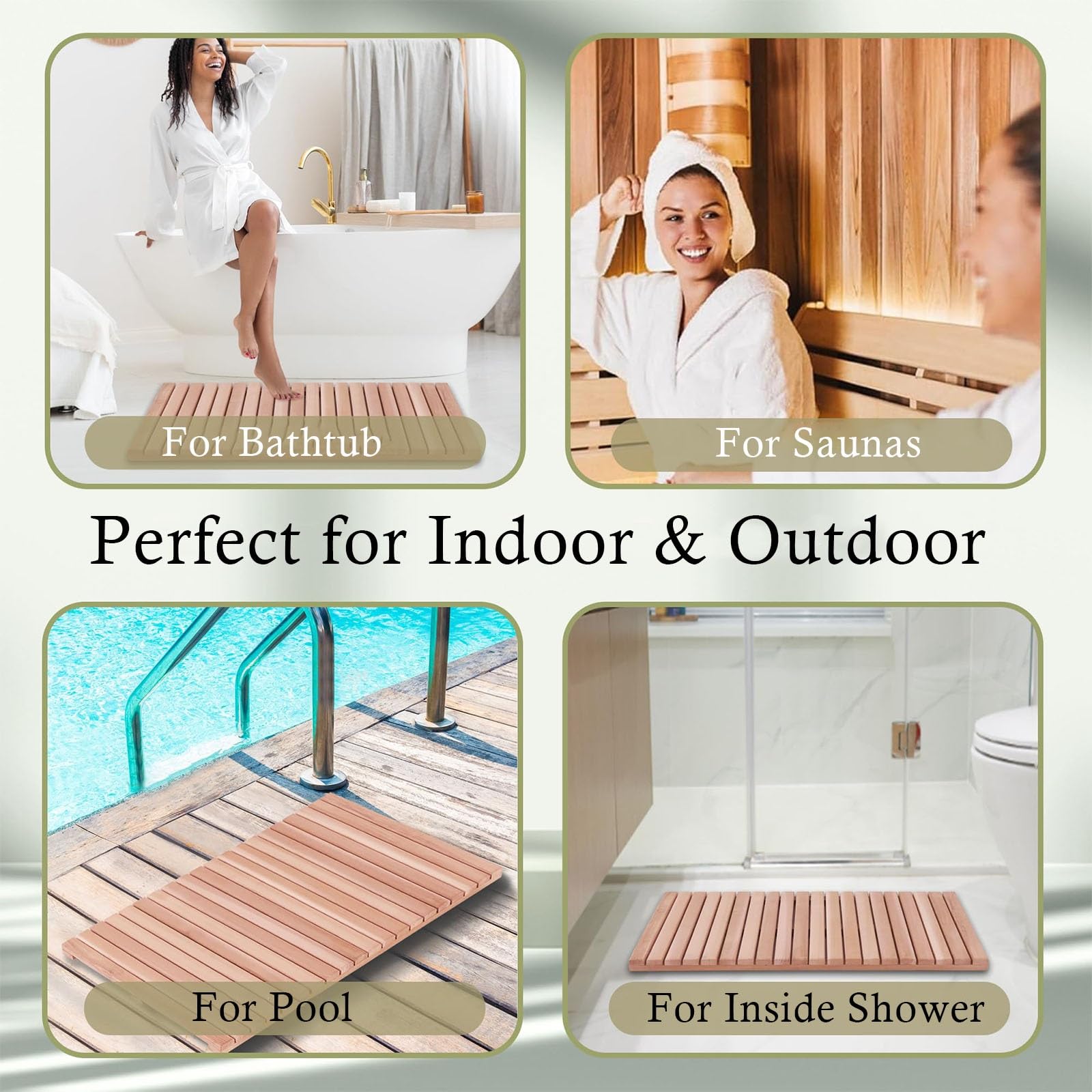 tarima Ducha 30 50 70 90 110 120 Cm De Longitud Alfombrilla De Baño De Madera, Alfombrilla De Ducha Personalizable con Almohadilla Ducha Antideslizante