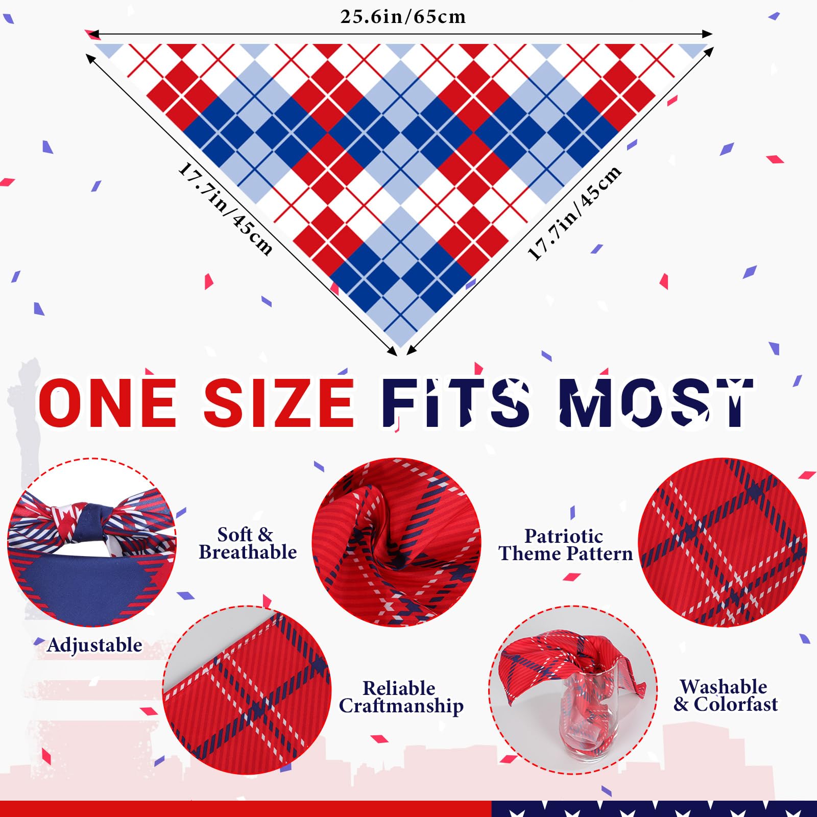 Geyoga 60 bandane per cani a quadri per animali domestici, bavaglini per cuccioli, bandana, regolabili, lavabili, accessori per costumi per animali domestici, forniture per gatti e cani di piccola e