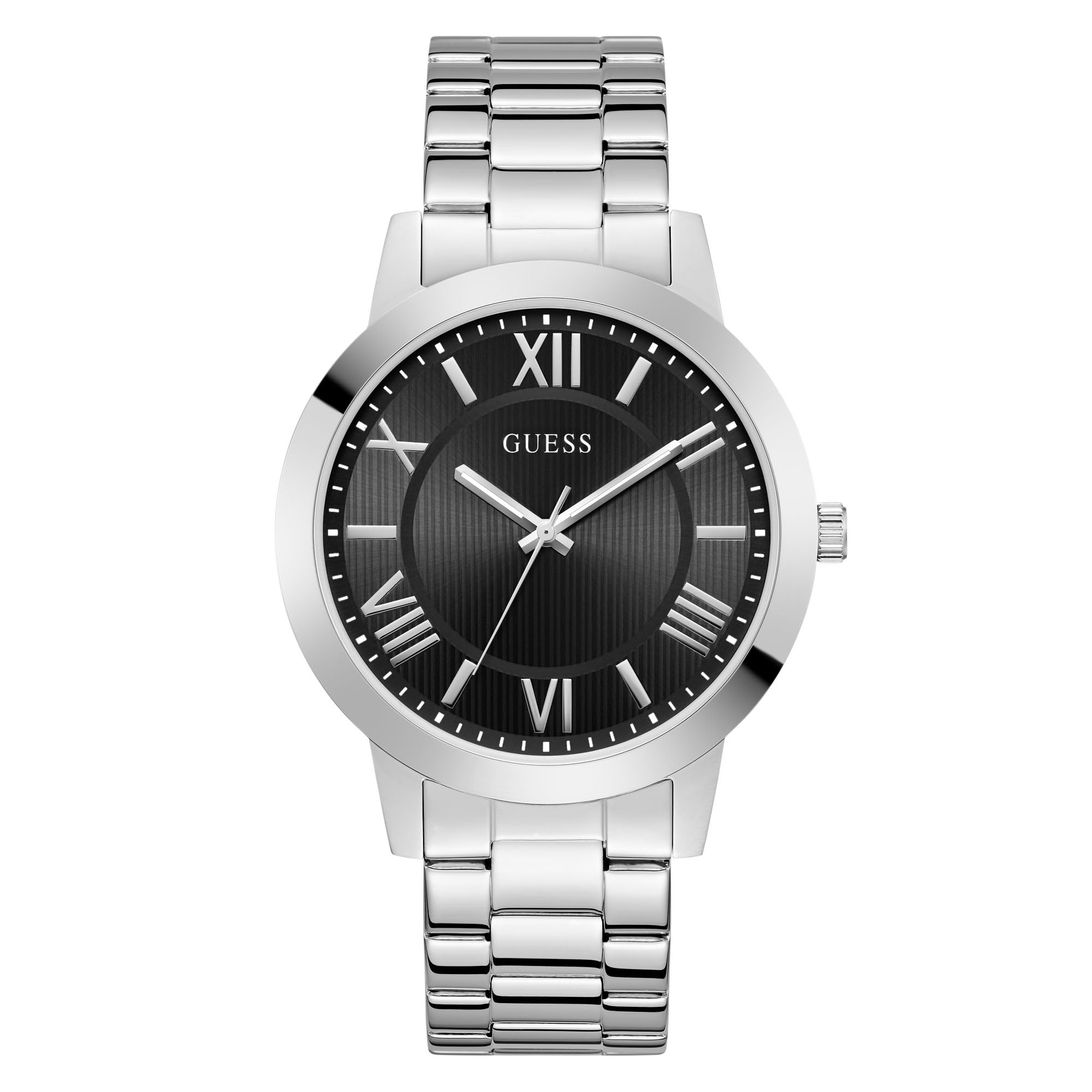 guess Gd Wyatt Analog Watch for Man with Black Round Dial & Silver Tone Stainless Steel Bracelet Band Water Resistant Men's Wrist Watches - U1467G1M-picture-11