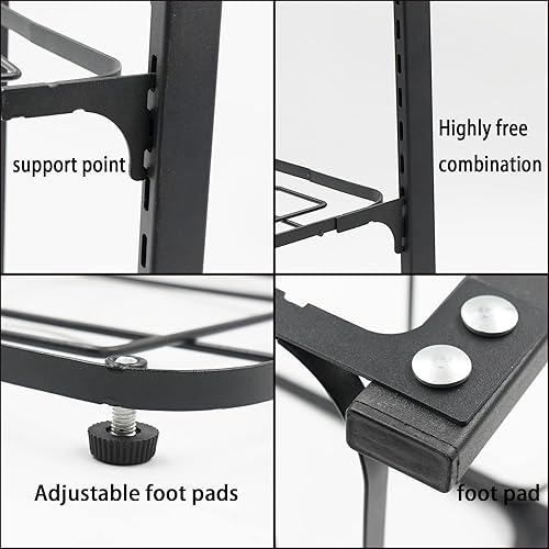 Miniatura 2 de Organizador de ollas y sartenes para gabinete, 3 niveles para organizar la cocina, altura ajustable y ahorro de espacio, con 2 métodos de bricolaje,