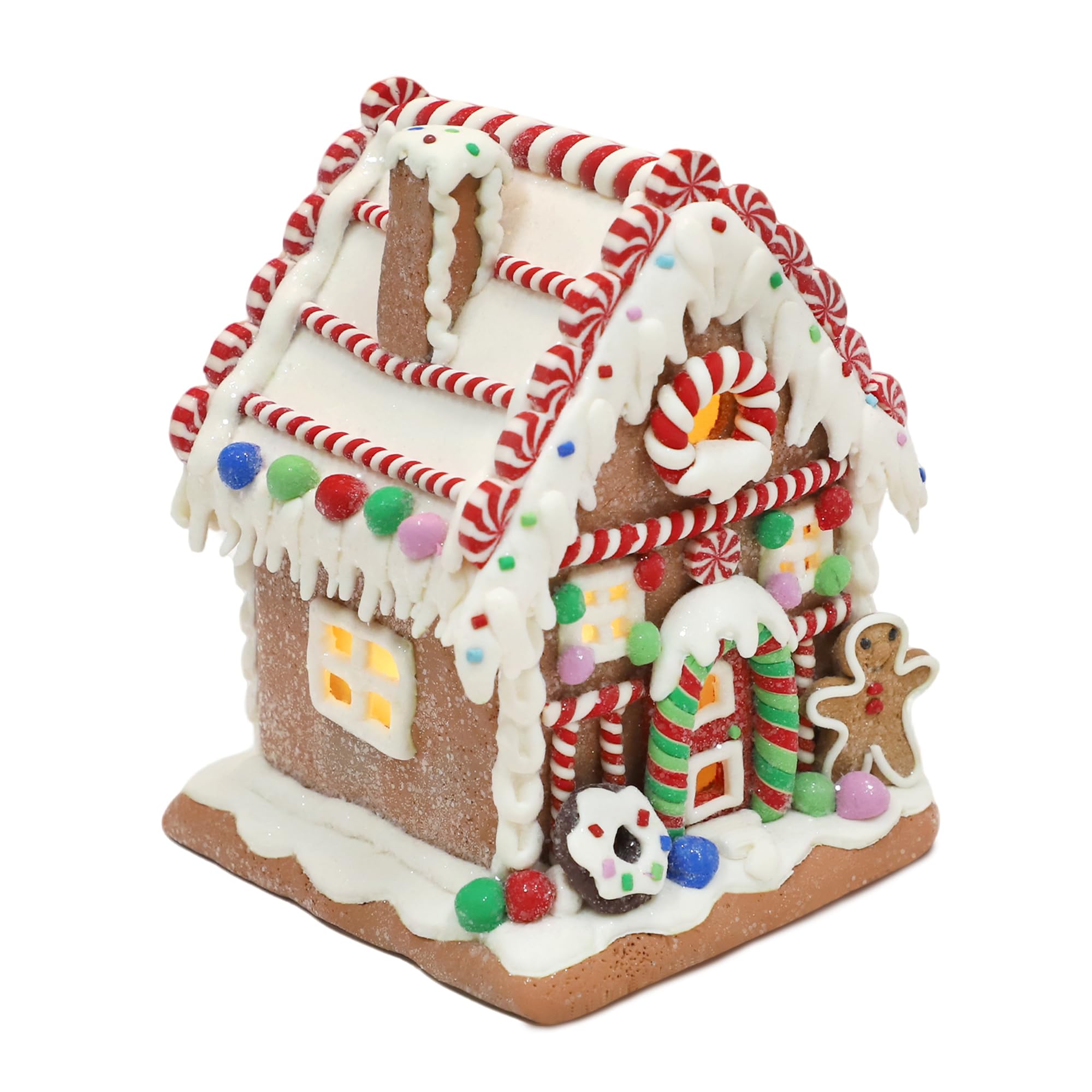 Décoration de maison en pain d'épices – Figurines classiques de village de Noël en pain d'épices – Décorations faites à la main (style 1)