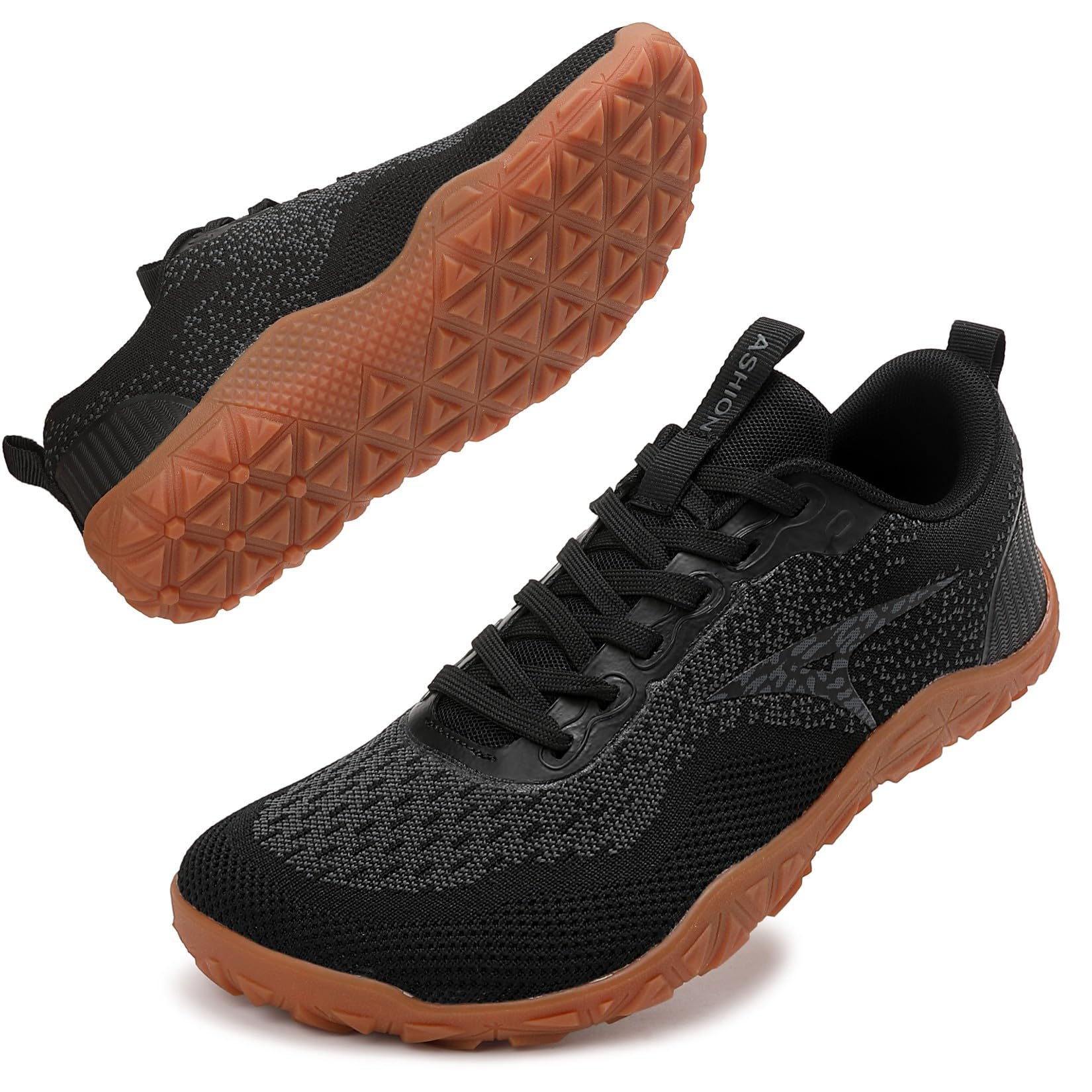 ASHION Barfußschuhe mit Breite Zehenbox Herren Minimalistische Outdoor Traillaufschuhe Herren Fitnessschuhe Sneaker