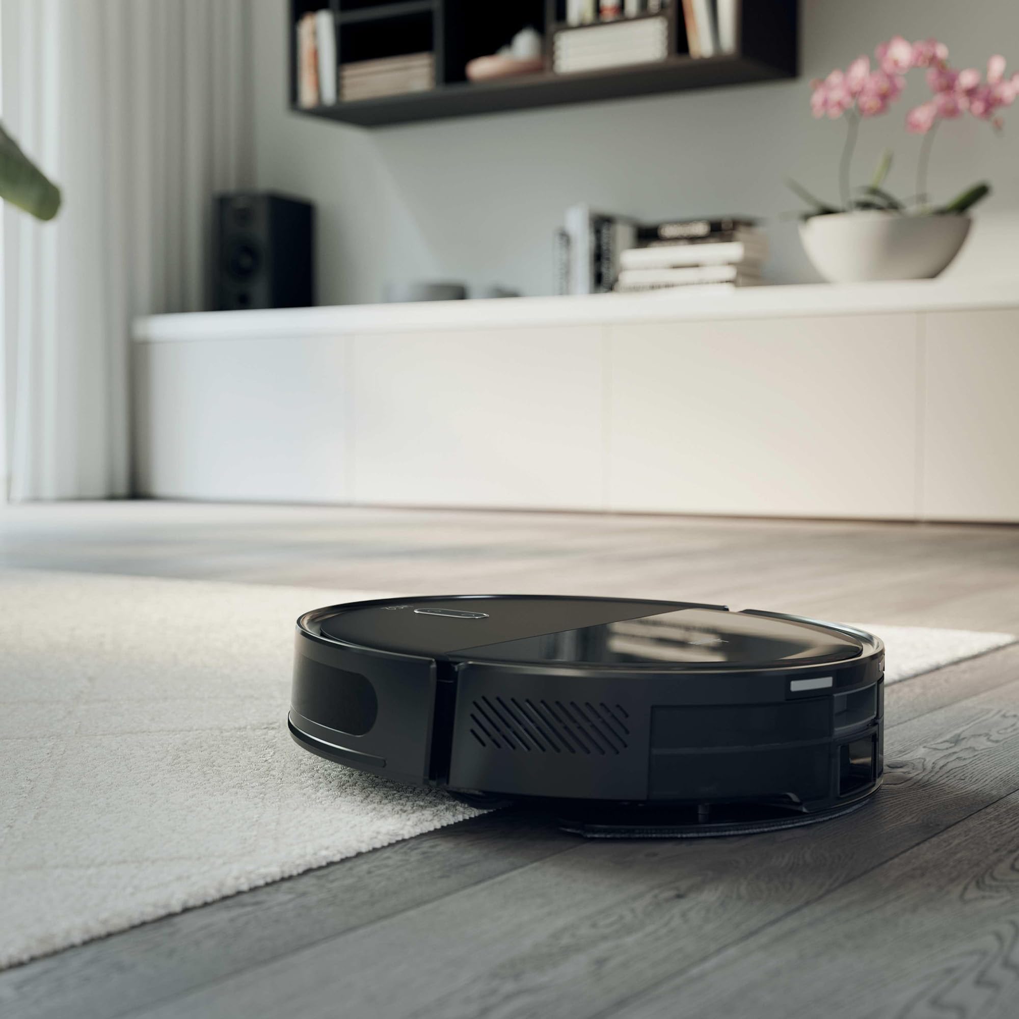 Hoover HG2 Robot Odkurzacz i myjka podłogowa Hydro Pro, ultracienka, 5000 Pa, czyszczenie pod meblami, nawigacja laserowa, 160 minut pracy, automatyczne opróżnianie kurzu [HG2Z50HP]