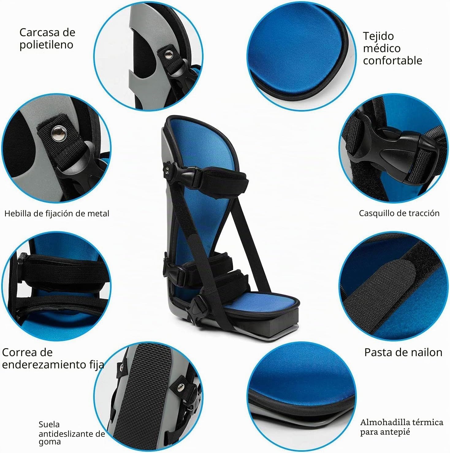 Fascitis plantar Férula Soporte para Pie Bota Tendinitis Brace para Fascia Tendón y pantorrilla Estiramiento Talón Hueso M