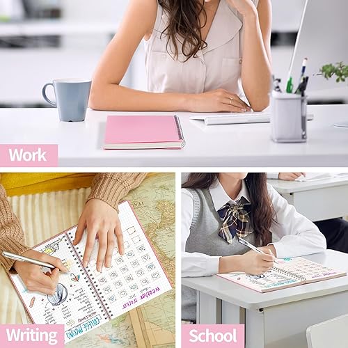 Vista 121 de AHGXG Diario de puntos y viñetas – Cuaderno de espiral de cuadrícula de puntos de 8.5 x 11 pulgadas, cuaderno de puntos grande A4, papel grueso