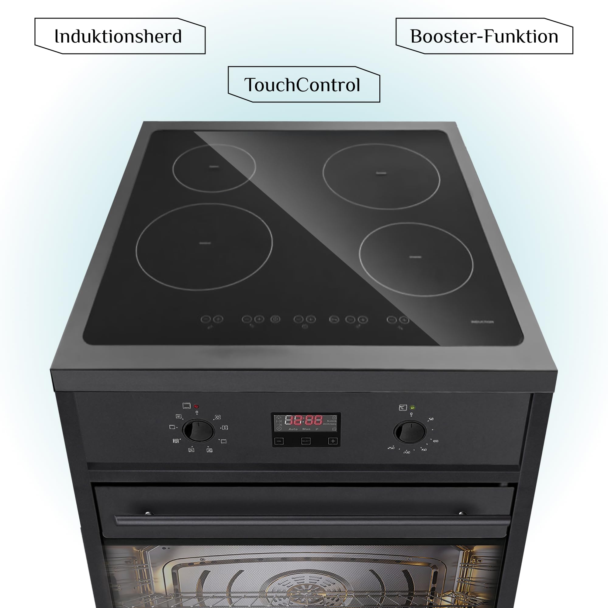 GURARI GCH E 612 BL kuchenka indukcyjna, wolnostojąca, z 4 strefami gotowania, 60 cm