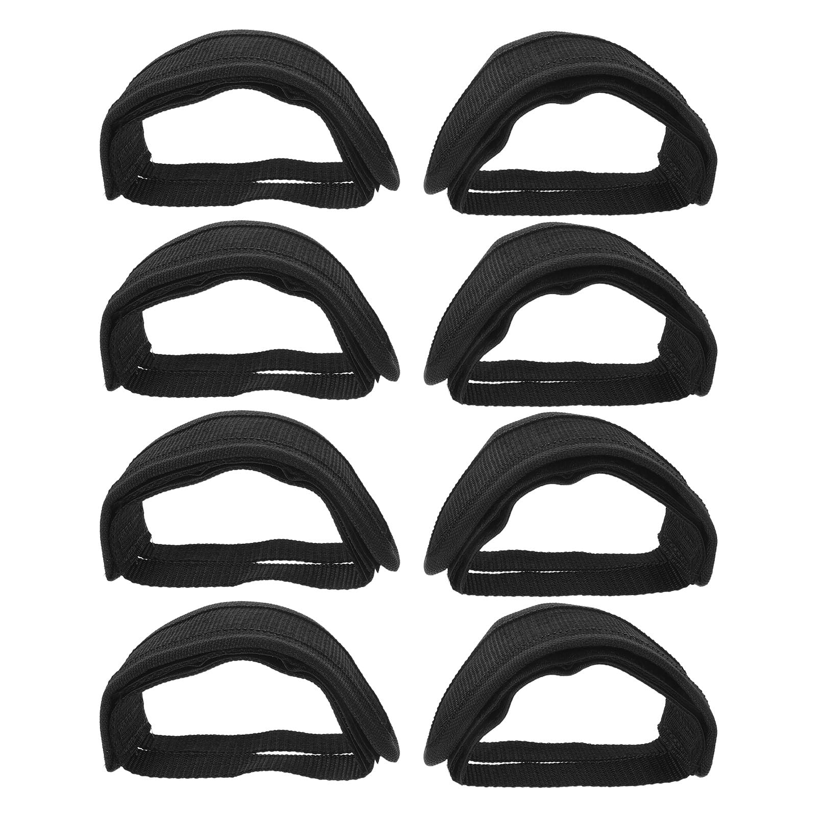 4 Paar verstellbare Pedalriemen – Zehenriemen für Heimtrainer, Rennräder und Mountainbikes, Farbe Schwarz, sicherer Halt, Zubehör für Mountainbiker und Rennradfahrer